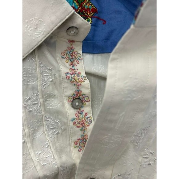 Robert Graham Men's Size XL Embroidery Shirt White Long Sleeve - Picture 10 of 16